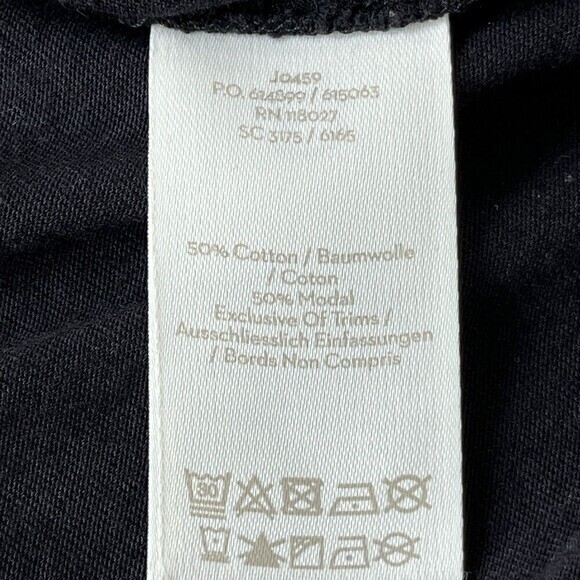 Boden Top Womens 6 Black Lace Trim Detail‎ Long Sleeves Cotton Blend Effortless - Picture 12 of 13